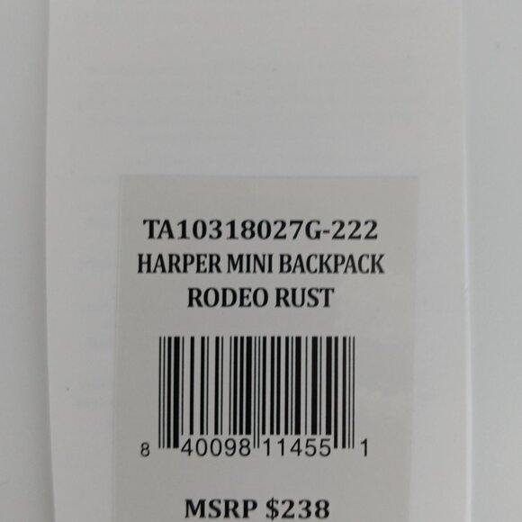Harper Mini Backpack Rodeo Rust Leather Handbag Times Arrow NWT MSRP $238 - Picture 6 of 6